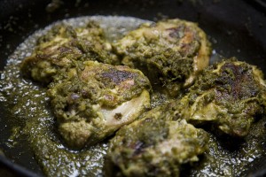 Fried Chicken With Green Masala