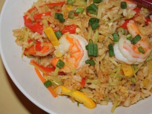 Prawns And Vegetable Rice recipe